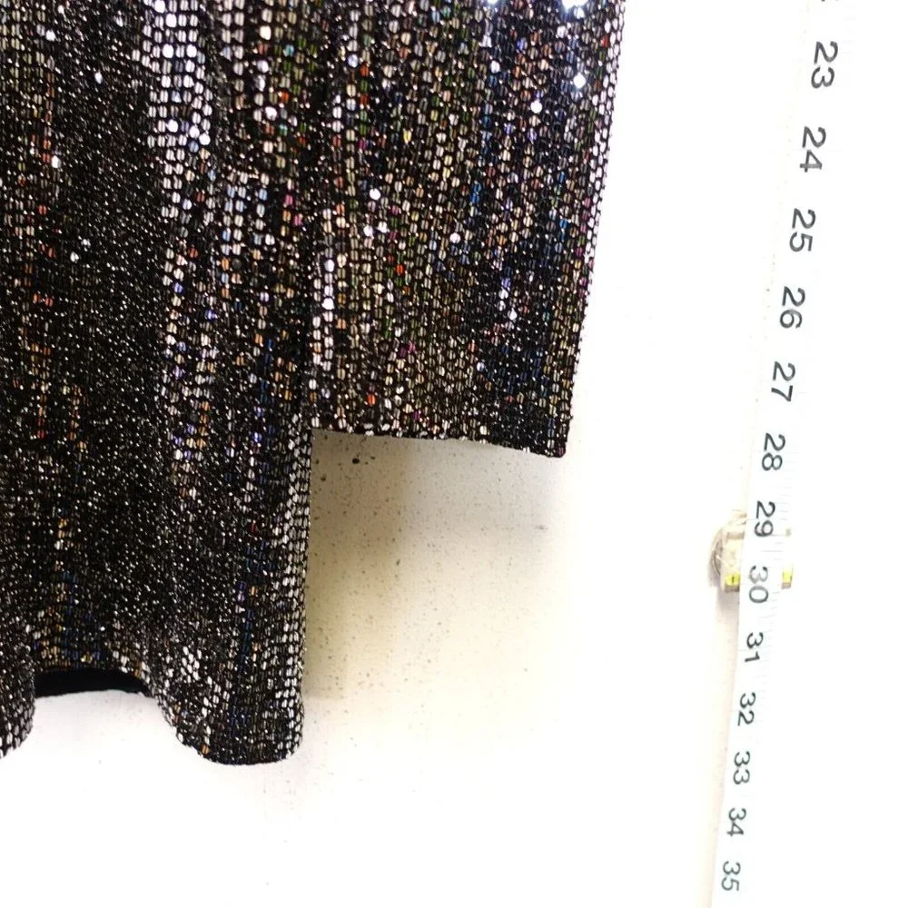 Vintage 80s Glam Sequin‎ Party Dress S Black FOREVER 21 Mini Punk Rock Princess